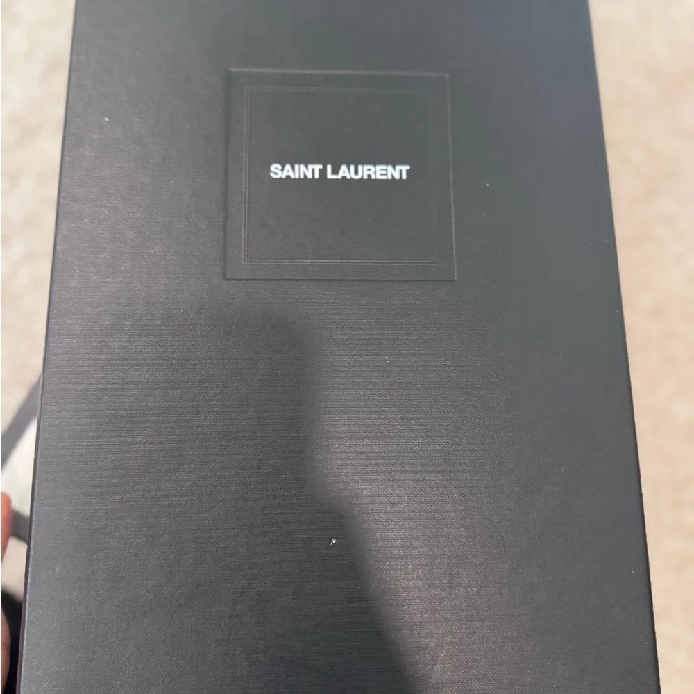 Saint Laurent Black Textured Heels - Picture 5 of 6